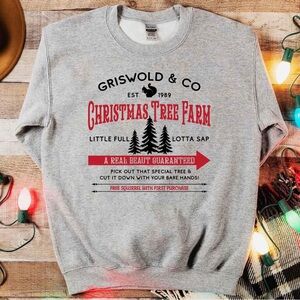 Gray Griswolds Christmas Tree Farm Sweater